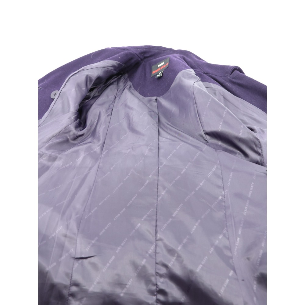 Miss Sixty Wool Blend Belted Peacoat Pleated Back Purple Y2K Jacket Size M - Picture 13 of 16